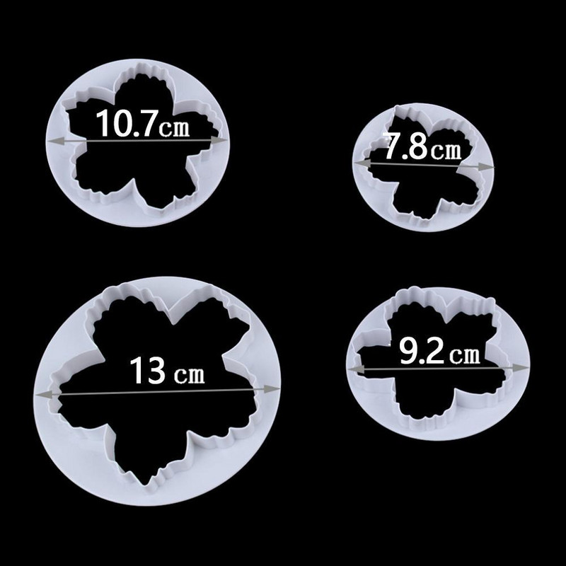 Νέα 4 τμχ Φόρμα Μαχαίρι για Κέικ Παιώνια Πλαστική Πάστα Κόφτης Φόρμα Κέικ Φοντάν κουζίνας Gumpaste Σετ Διακόσμησης Εργαλεία Εργαλεία ψησίματος Y5O3