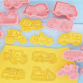 Μεταφορικά Κόφτες για μπισκότα DIY καρτούν καρτούν Πλαστική φόρμα ψησίματος Εργαλεία μπισκότων Εργαλεία διακόσμησης κέικ Κόφτες φόρμα μπισκότων