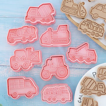 Μεταφορικά Κόφτες για μπισκότα DIY καρτούν καρτούν Πλαστική φόρμα ψησίματος Εργαλεία μπισκότων Εργαλεία διακόσμησης κέικ Κόφτες φόρμα μπισκότων