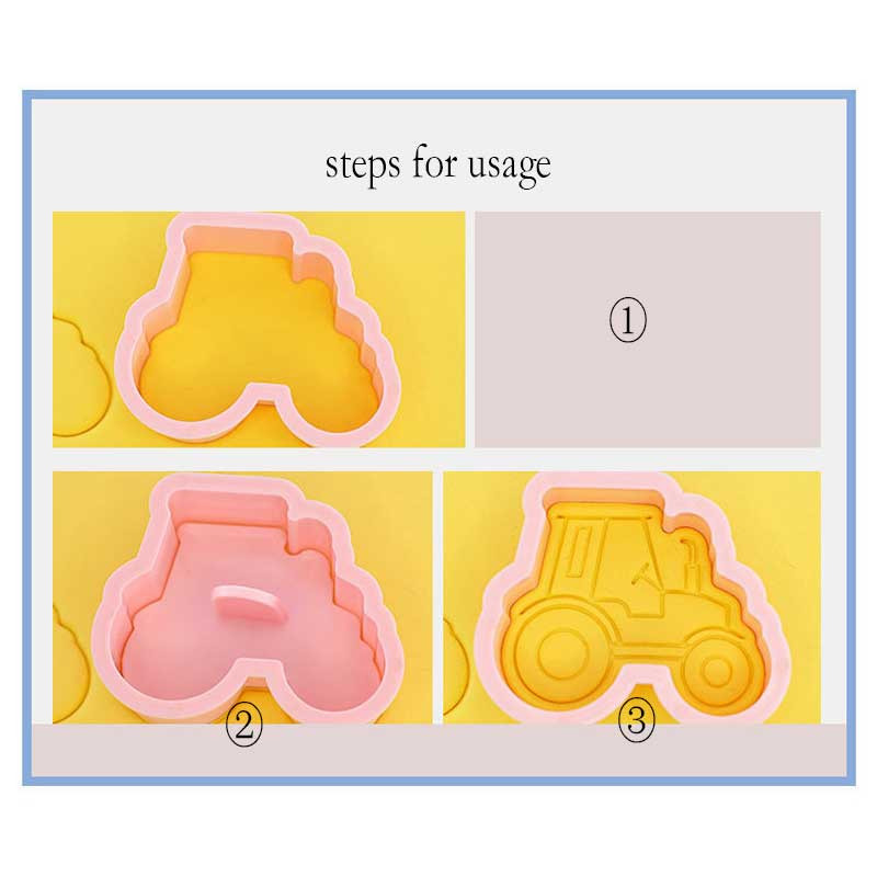 Μεταφορικά Κόφτες για μπισκότα DIY καρτούν καρτούν Πλαστική φόρμα ψησίματος Εργαλεία μπισκότων Εργαλεία διακόσμησης κέικ Κόφτες φόρμα μπισκότων