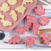 Εργαλείο πλαστικό έμβολο χταπόδι χελώνα δελφίνι καρχαρίας ιππόκαμπος φόρμα ψησίματος τρισδιάστατη φόρμα μπισκότων κοπής μπισκότων θαλάσσιο ζώο