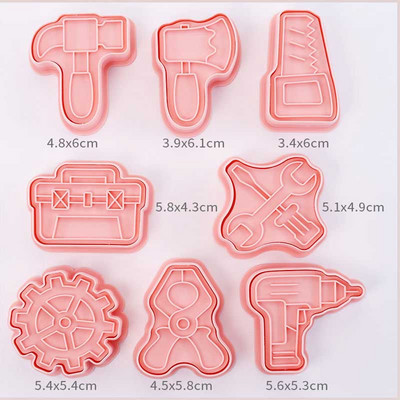 8 бр./компл. Карикатура Пътуване Ориентир Бисквитена форма Пластмасова форма за бисквитки Домакински фондан Инструменти за печене Направи си сам Инструменти за декориране на кухня