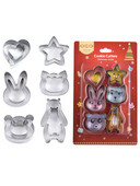 12 bucăți/set mini tăietor de biscuiți din oțel inoxidabil forme geometrice prese pentru prăjituri pentru patiserie fondant pentru biscuiți unelte de coacere