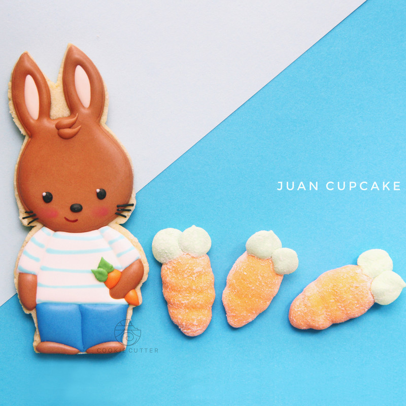 Πασχαλινή φόρμα για μπισκότο για πασχαλινό μπισκότο σε σχήμα κουνελιού PLA Πλαστική επαναχρησιμοποιήσιμη διακοσμητής κέικ με πίεση χεριών