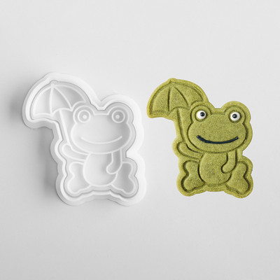 Mucegai 3D pentru biscuiți pentru biscuiți, din plastic, pentru ștampila pentru prăjituri