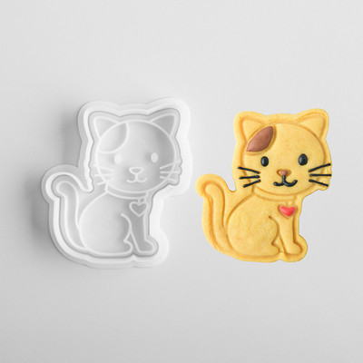 Mucegai 3D pentru biscuiți pentru biscuiți, din plastic, pentru ștampila pentru prăjituri