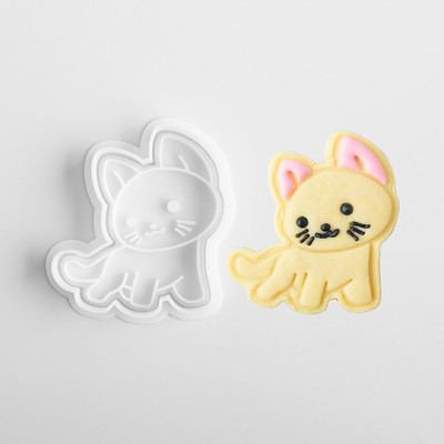 Mucegai 3D pentru biscuiți pentru biscuiți, din plastic, pentru ștampila pentru prăjituri