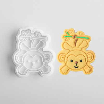 Mucegai 3D pentru biscuiți pentru biscuiți, din plastic, pentru ștampila pentru prăjituri