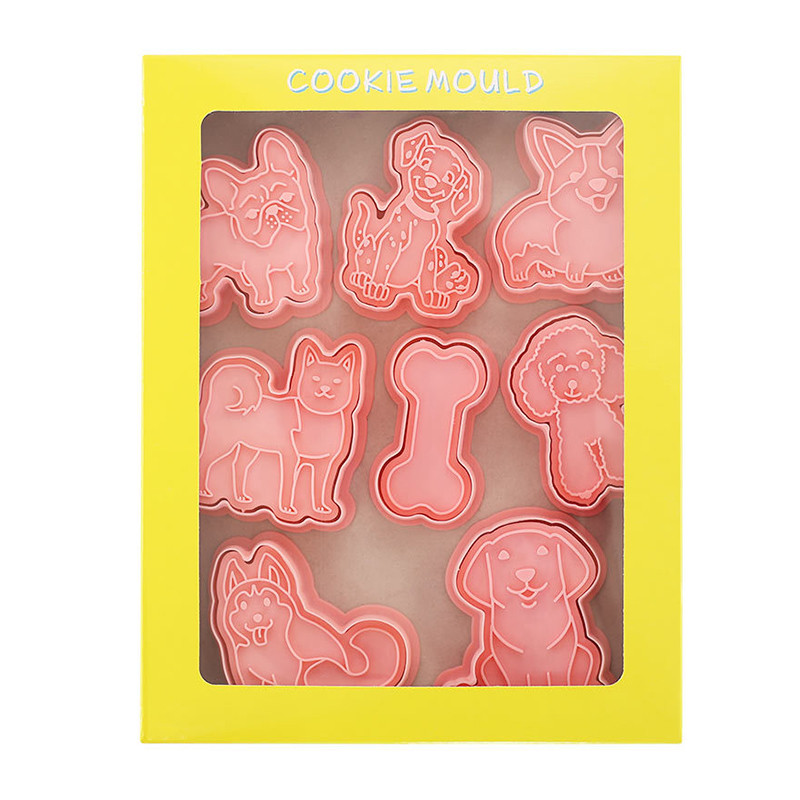 8 τεμάχια/σετ Κόφτης μπισκότων και εκτυπωτές καρτούν Μούχλα για μπισκότα ζώων Σκύλος γάτα Φόρμα ψησίματος για κέικ Διακόσμηση Αξεσουάρ κουζίνας Εργαλεία