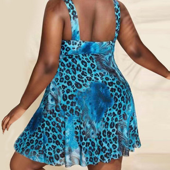 2023 New Fattened Enlarged Swimsuit Leopard Print Μπλούζα παραλίας Μαγιό Γυναικεία μαγιό