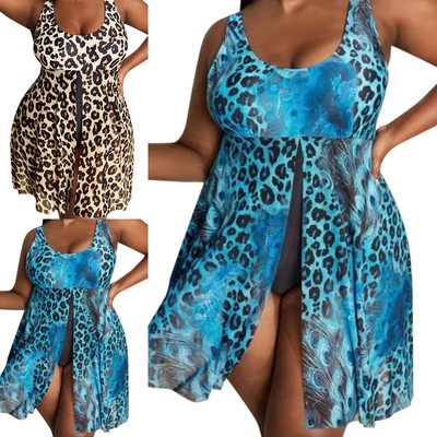 Novi ugojeni uvećani kupaći kostim, bluza za plažu s leopard printom, kupaći kostim, ženski kupaći kostim za 2023.