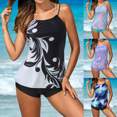 Γυναικεία μαγιό Tankini 2 τεμαχίων Κανονικό μαγιό Μαγιό με ριγέ λουράκι με επένδυση Αθλητικά μαγιό G Cup για διακοπές