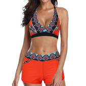 Πουκάμισα κολύμβησης για έφηβα κορίτσια 2023 Flat Corner Split Μαγιό Γυναικείο μεγάλο μπικίνι μαγιό με σορτς για γυναίκες