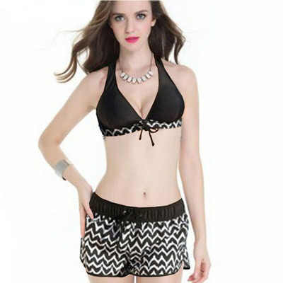 2020, costum de baie boxer în două piese, mare, 5XL, pentru femei, mai mari, XXXL, costum de baie, cu bandă, cu imprimeu, tankini de plajă