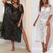 Bikiinid Cover Up Perspective Lahtised Mugavad ujumisriided Cover Up Rannarõivad Polüesterpitsdisain Beach Cover Up Rannarõivad