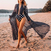 2022 Γυναικείο μαγιό με καλυμμένο μανίκι Kaftan Beach Tunic Φόρεμα Robe De Plage Μασίφ λευκό βαμβακερό Pareo Ρούχα παραλίας με ψηλό γιακά