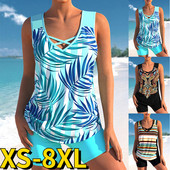 2022, costum de baie, tankini cu talie înaltă, costum de baie pentru femei, bikini imprimat, costum de baie de vară, set de două piese, monokini