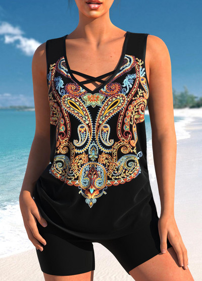 2022, costum de baie, tankini cu talie înaltă, costum de baie pentru femei, bikini imprimat, costum de baie de vară, set de două piese, monokini