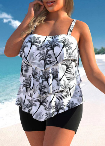 Ruffle Two Piece μαγιό με σορτς 2023 New Plus Size Tankini Γυναικείο μαγιό Vintage Μαγιό παραλίας