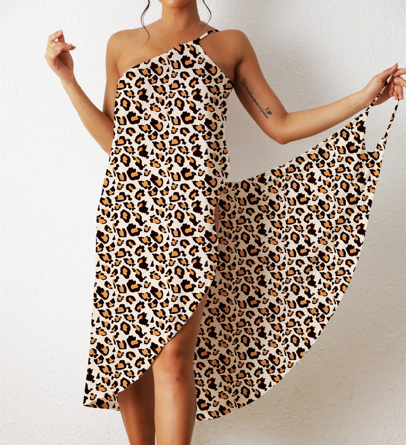 Дамска плажна рокля с принт с голямо деколте, без презрамки, плетена на една кука рокля Cover Up, бански костюм, дамски халат, плажно облекло, бански костюми, плюс размер 5XL