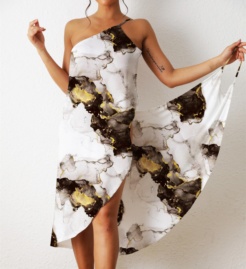 Дамска плажна рокля с принт с голямо деколте, без презрамки, плетена на една кука рокля Cover Up, бански костюм, дамски халат, плажно облекло, бански костюми, плюс размер 5XL