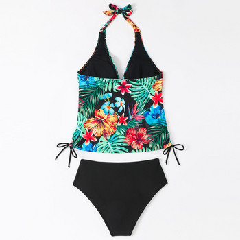 Γυναικεία μαγιό Blouson Tankini Loose Fit Floral printed American Swimsuit Γυναικεία Γυναικεία μαγιό Σορτς δύο τεμαχίων