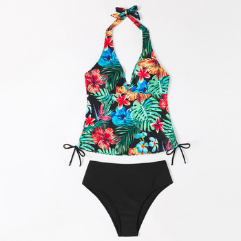 Γυναικεία μαγιό Blouson Tankini Loose Fit Floral printed American Swimsuit Γυναικεία Γυναικεία μαγιό Σορτς δύο τεμαχίων