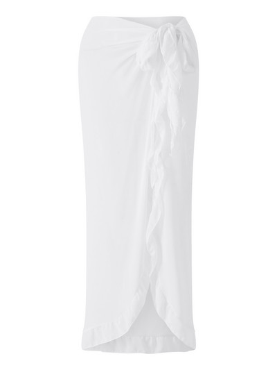 Плажни саронг парео поли с обвивка за дамски полупрозрачни бански костюми Cover Ups Къса дълга пола с пискюли Плажно облекло