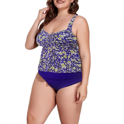 Naiste Suures suuruses ujumistrikoo ühes tükis ujumisriided, 2tk/komplekt, lilleline reguleeritav seljataga ujumistrikoo купальники 2022 стильные