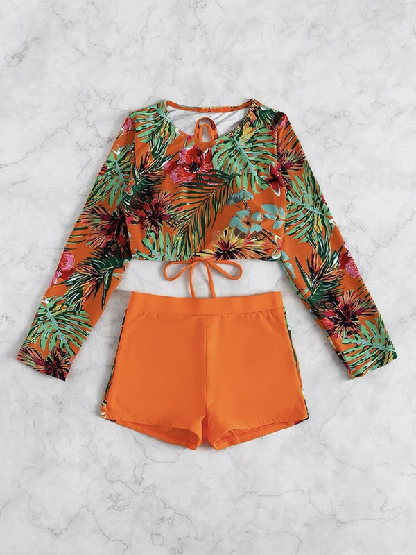 Ψηλόμεσο Σετ μπικίνι Mujer Push Up Bandage Bikinis 2023 Νέα Γυναικεία Μαγιό Floral Two Pieces Μαγιό Floral Biquini