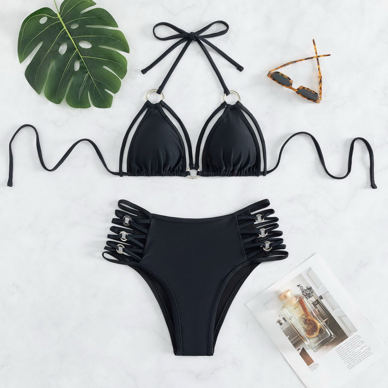 Para Praia Costum de baie cu talie înaltă 2023 Set de bikini sexy cu scobit Push Up Costum de baie pentru femei Bandage Biquini