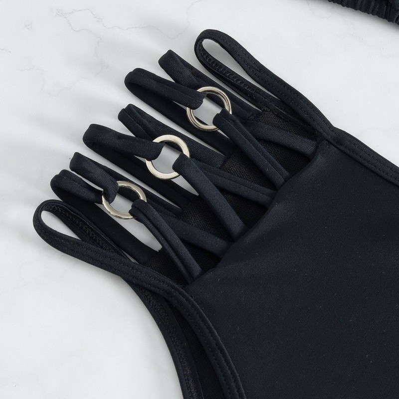 Para Praia Costum de baie cu talie înaltă 2023 Set de bikini sexy cu scobit Push Up Costum de baie pentru femei Bandage Biquini