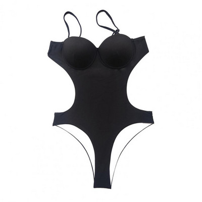 Μονόχρωμο μαγιό Monokini Γυναικείο μαγιό με ψηλή κοπή από πολυεστέρα χωρίς πλάτη