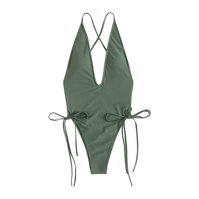 купальник женский Γυναικείο 1 τμχ Σέξι μπικίνι μονόχρωμη δαντέλα με γυμνό λουράκι στήθους χωρίς ατσάλινο στήριγμα Σετ μπικίνι μαγιό