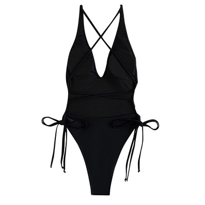 купальник женский Γυναικείο 1 τμχ Σέξι μπικίνι μονόχρωμη δαντέλα με γυμνό λουράκι στήθους χωρίς ατσάλινο στήριγμα Σετ μπικίνι μαγιό