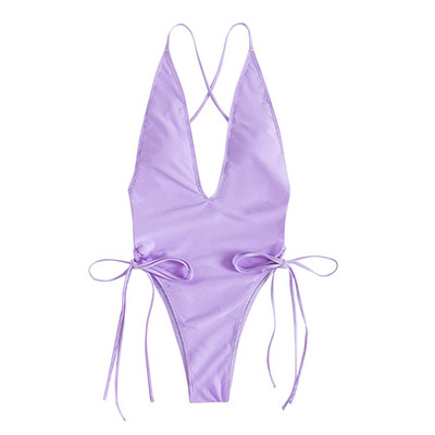 купальник женский Γυναικείο 1 τμχ Σέξι μπικίνι μονόχρωμη δαντέλα με γυμνό λουράκι στήθους χωρίς ατσάλινο στήριγμα Σετ μπικίνι μαγιό