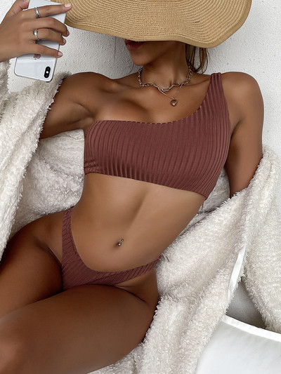 Seksikad kaheosalised mikro-ujumiskostüümid madala vöökohaga Push Up suvised rannariided Soliidsed Brasiilia ujumisriided Paelad Naiste Lillelised bikiinid