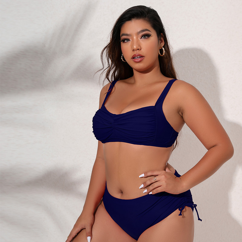 Set de bikini de mărime mare, cu talie înaltă, pentru femei