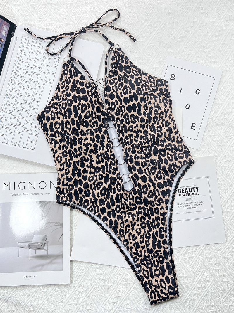 Jednodijelni kupaći kostim Ženski leopard kupaći kostim Bikini visokog struka Modni bikini s printom 2022 Mujer Kupaći kostim Ženska odjeća Femme