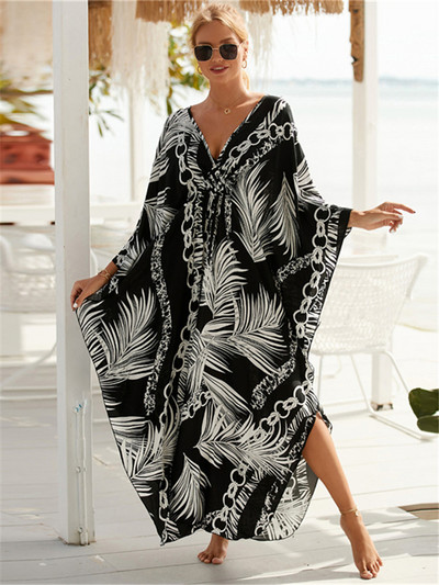 2023. Seksi bikini na zebraste pruge Ležerna Ljetna haljina za plažu s V-izrezom s podijeljenom stranom Ženska odjeća za plažu Kupaći kostim za prekrivanje Q1297