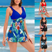 2023 Ženski bikini komplet bez rukava s otisnutim lišćem, dvodijelna odjeća za plažu Vrući seksi komplet bikinija, kupaći kostimi, ženski kupaći kostimi 2023, ženski 2023