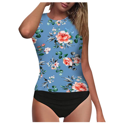 Sieviešu tankini ar augstu vidukli ar augstu kakla apkakli, vēdera kontrolei, divdaļīgs peldkostīms Push Up bikini komplekts, 2023. gada seksīgs sieviešu peldkostīms