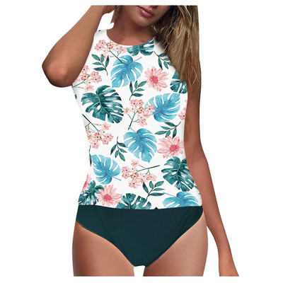 Sieviešu tankini ar augstu vidukli ar augstu kakla apkakli, vēdera kontrolei, divdaļīgs peldkostīms Push Up bikini komplekts, 2023. gada seksīgs sieviešu peldkostīms