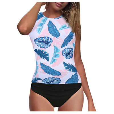 Sieviešu tankini ar augstu vidukli ar augstu kakla apkakli, vēdera kontrolei, divdaļīgs peldkostīms Push Up bikini komplekts, 2023. gada seksīgs sieviešu peldkostīms