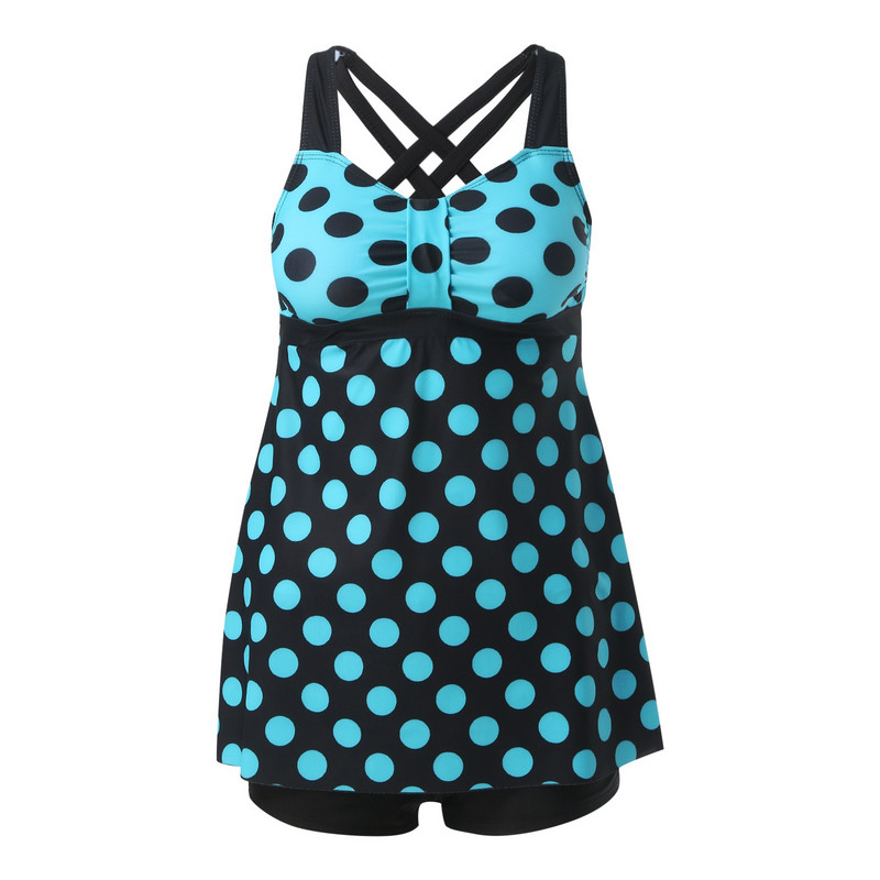 Ujumisriided 2023 Naiste Tankini 2-osaline ujumistrikoo seljataga prindiga reguleeritava polsterdatud rihmaga ujumiskostüümid Tummy Control suures suuruses