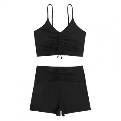 2 kom/komplet Ženski bikini set s cvjetnim printom Ženski ljetni kupaći kostim V izrezom V izrez visokog struka Elastični kupaći kostim za plažu
