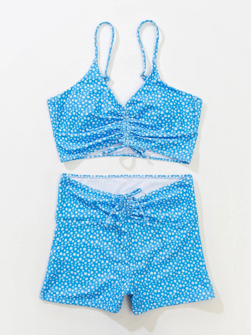 Kétrészes bikini fürdőruha, női fürdőruha, 2023, új, vintage strandrövidnadrág női fürdőruha