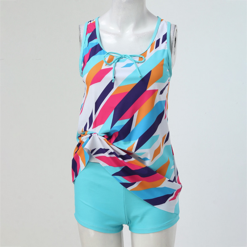 Kaheosalised 2023. aasta suvised ujumisriided naiste tankiinid, lühikeste pükstega sportrinnahoidja ujumiskostüüm Suures suuruses naiste ujumistrikoo