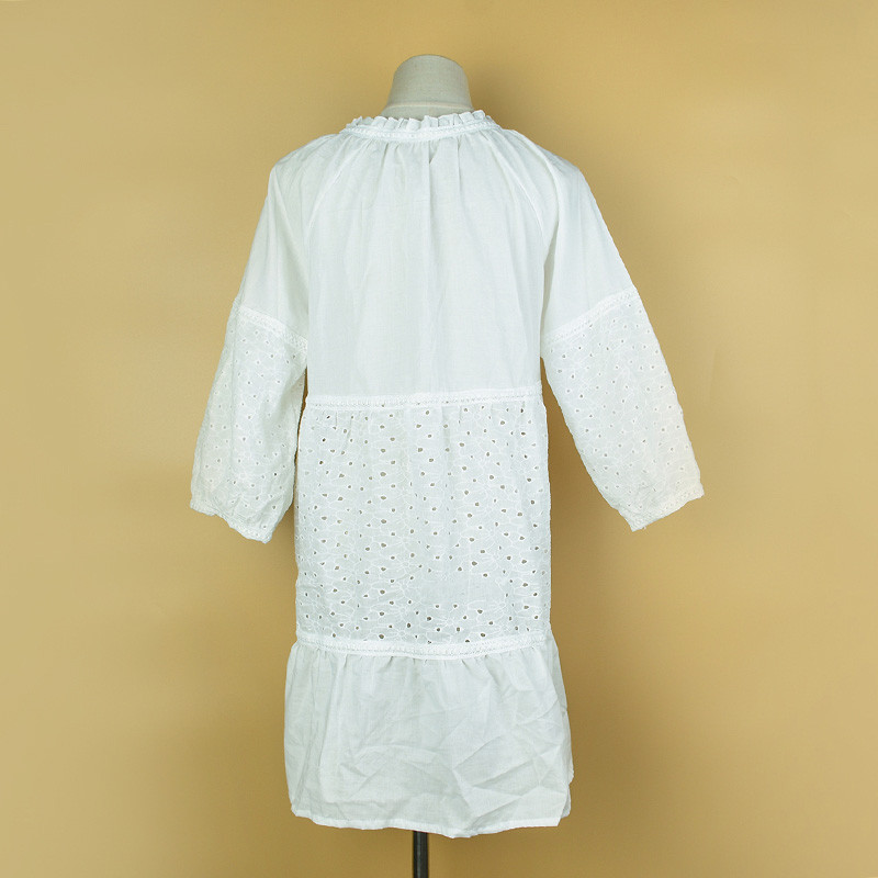 Naiste ujumistrikoo bikiinide komplekt, katted pikkade varrukatega ranna tuunika kleit, rüü De Plage soliidne valge rannakatted, suvised kleidid