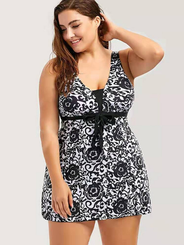 2022. gada jauns Fat MM Plus Fat liela izmēra viendaļīgs peldkostīms Seksīgs bezmuguras ziedu bikini peldkostīms sieviešu peldkostīms pludmales stilā